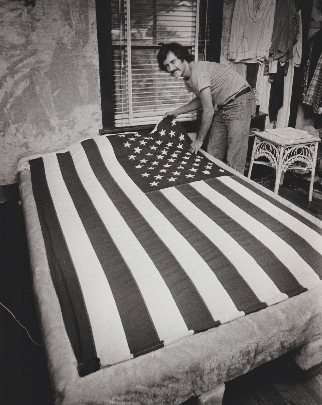 Flag bedspread, 1974
